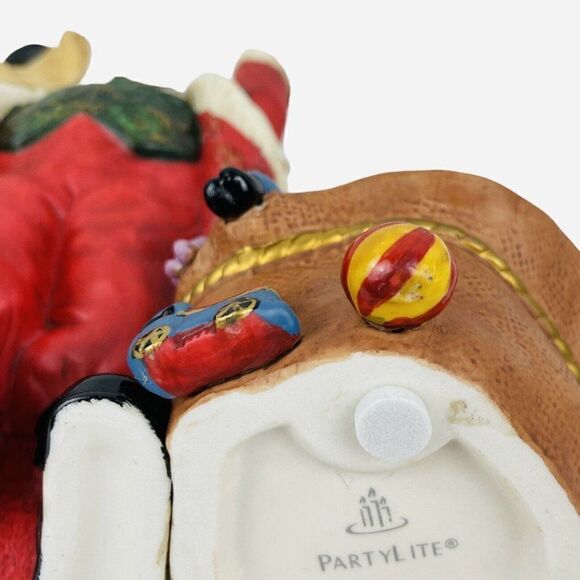 RETIRED Partylite Checking His List Santa Votive Tealight Holder Christmas Box - Picture 9 of 16